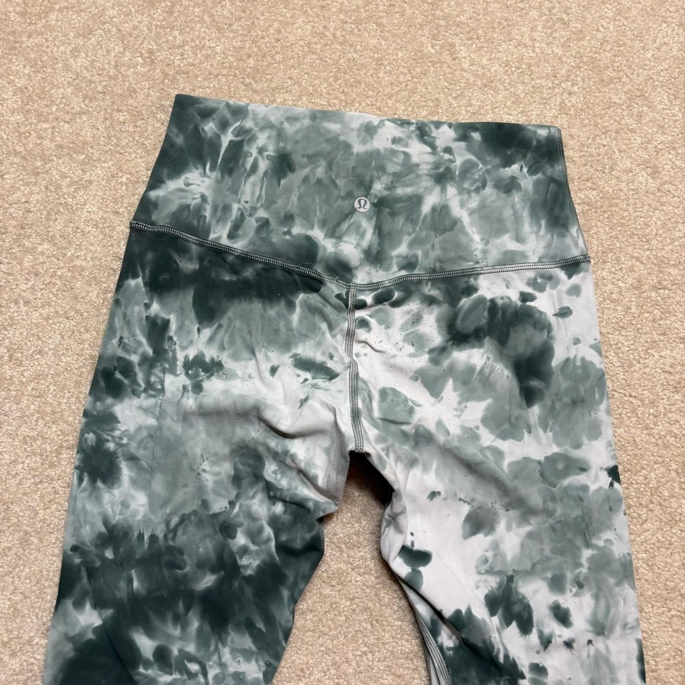 Lululemon Leggings Womens 8 Green Tie Dye High Rise Ankle Yoga Running Pants